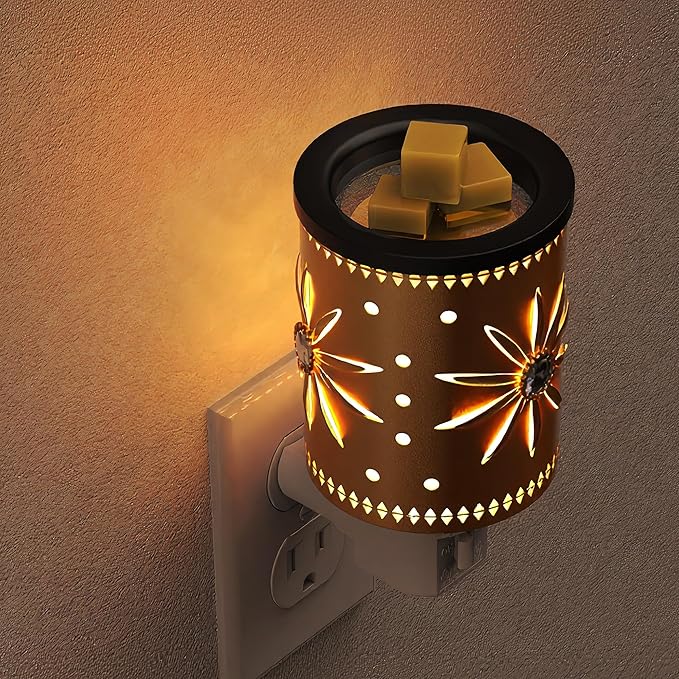 L LOHAS LED Wax Melt Warmer, Plug in Wax Warmer for Scented Wax, 360° Rotating Plug in Fragrance Night Light for Home Fragrance Bedroom Home Decor