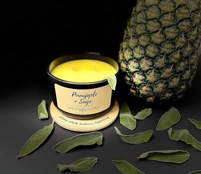 Wicks & Wine Candle (Pineapple + Sage)