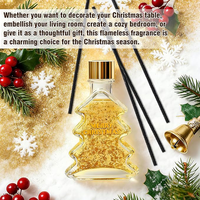 JAOJAO Reed Diffusers, Reed Diffuser Set Gardenia Scent with Gold foil for Bedroom Living Room Bathroom Office Home Long-Lasting Fragrance Aromatherapy Oil for Gift, 100ml