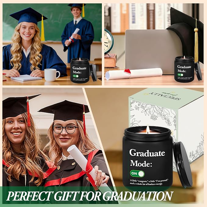 2026 Graduation Gifts for Her Him, Congratulations Grad Decoration for Women Men, Graduate Presents for Masters Degree High School College PHD Nurse, 7oz Funny Lavender Scented Candle, Style-K