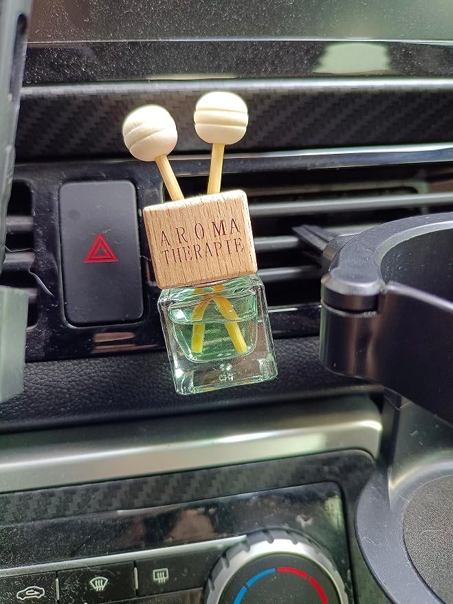 4Packs 8ml Empty Car Air Freshener Vent Clip, Clear Glass Essential Oil Diffuser Vent Outlet Auto Perfume Aromatherapy Bottle Vials Fragrance Ornament Decor