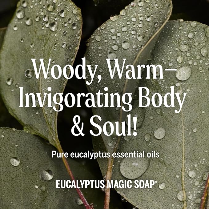 Dr. Bronner's Magic Soap-Pure-Castile Liquid Refill (Eucalyptus, 32 ounce, 2-Pack) - Regenerative Organic Certified Oils, For Body, Hair, Laundry, Pets & Dishes, Concentrated, Vegan, Non-GMO