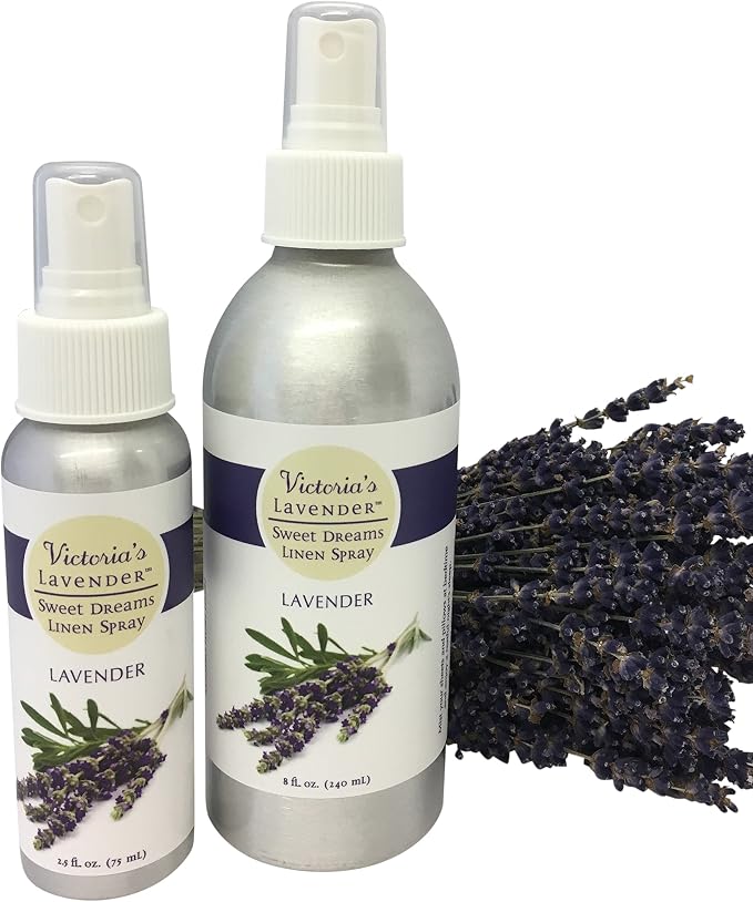Victoria's Lavender Linen Spray - Aromatherapy Pillow Mist & Linen Spray, Soothing Lavender Essential Oil for Bed & Pillow Comfort, Ideal Holiday Gift, Handmade in Oregon, Made in USA (8 oz + 2 oz)
