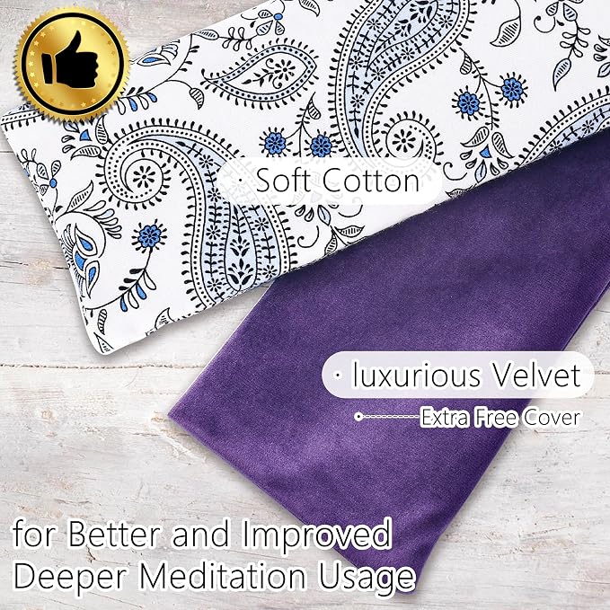 Lavender Eye Pillow for Relaxation, Yoga, Sleep – Weighted Eye Mask for Headache, Sinus, Aromatherapy Moist Heat Compress, Meditation Accessory, Relaxation Gift for Women (Purple)