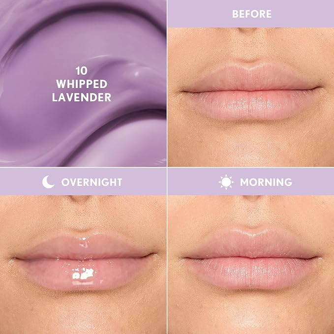 COVERGIRL Clean Fresh Jammy Lip Sleeping Mask, Lavender Scent, with Avocado & Grape Seed Oils, No-Touch Applicator – 10 Whipped Lavender
