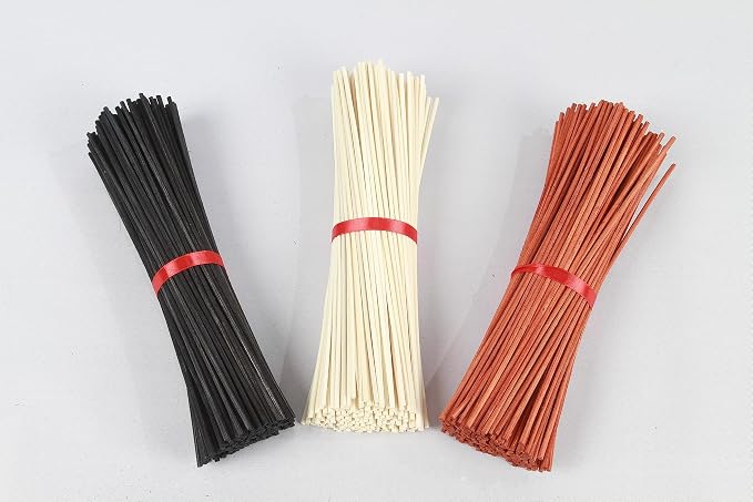 120PCS Reed Diffuser Sticks 7.5in/19CM Replacements Sticks for Home,SPA (Black and Orange and Natural)