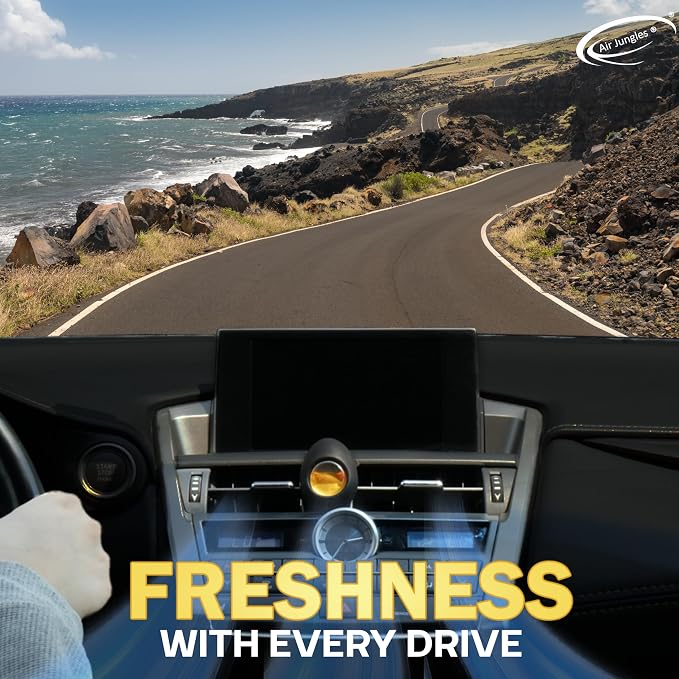 Air Jungles Car Air Freshener Vent Clip 3 Count (Pack of 2), Hawaii Mahalo Scent, 4 ml Each, Long-Lasting Car Odor Eliminator, Easy Clip-On Design, Up to 180 Days Freshness for Cars, Trucks, and SUVs