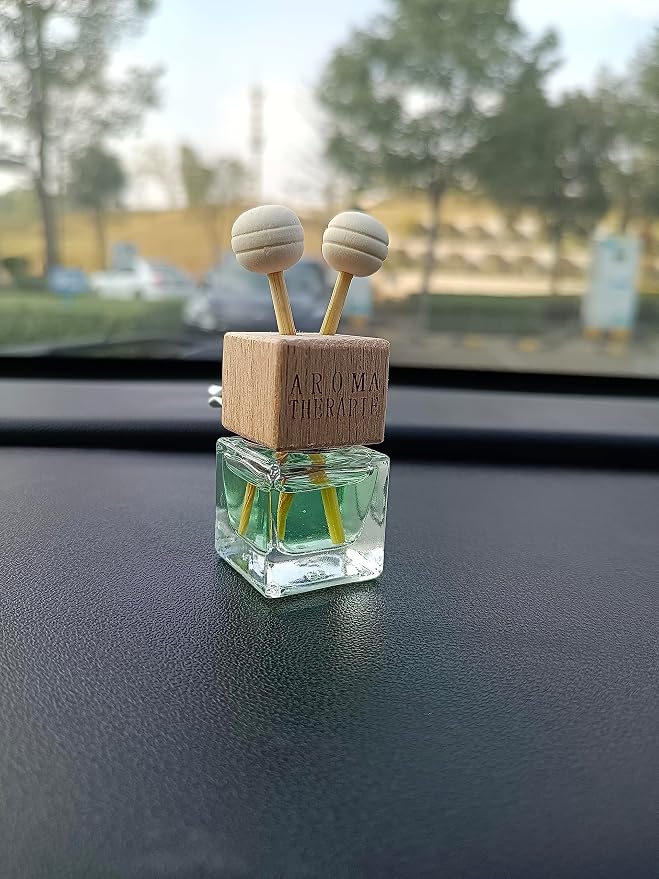 5Packs 8ml Empty Car Air Freshener Vent Clip, Clear Glass Essential Oil Diffuser Vent Outlet Auto Perfume Aromatherapy Bottle Vials Fragrance Ornament Decor (5pcs)