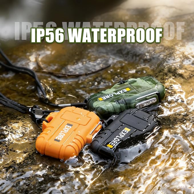 LcFun Electric Lighter USB C Rechargeable Plasma Lighter Windproof Flameless Arc Lighters, Waterproof Matches for Camping Hiking Hunting, Survival Tactical Gear Gifts for Men Fathers Husband