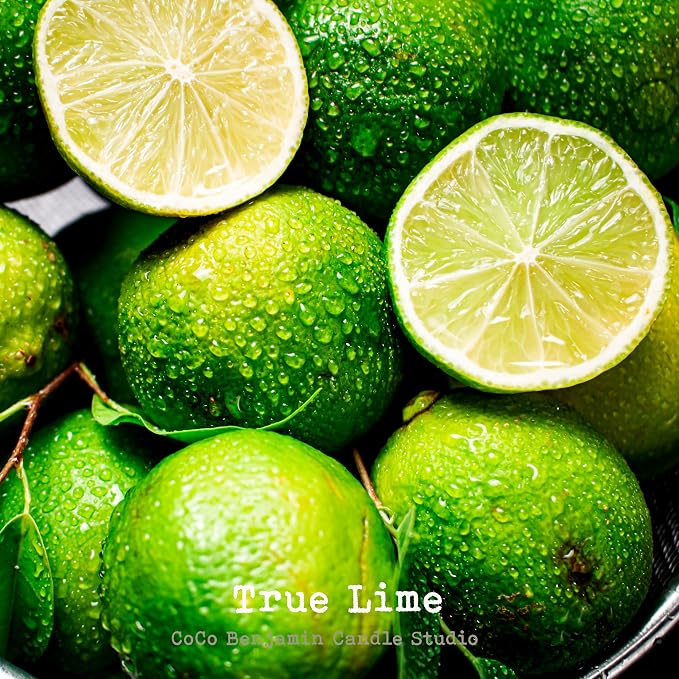 100% Soy, Highly Scented, Hand Poured Soy Candle, True Lime, Ripe Green Lime Transparent 7oz