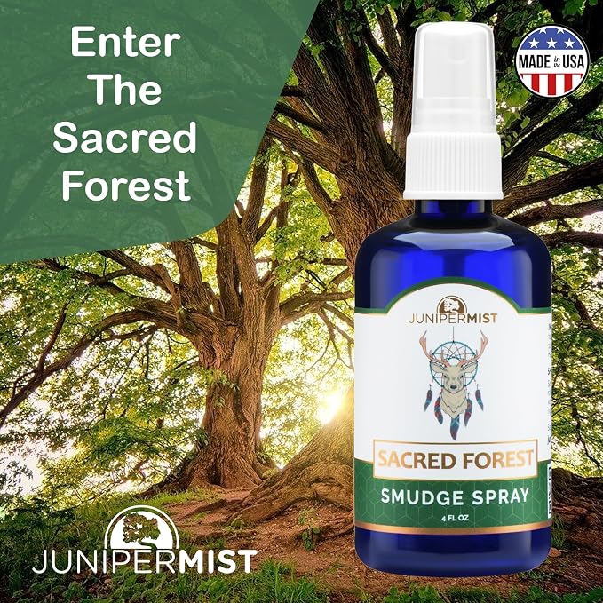Cedar & Sage Smudge Spray (114ml), Sacred Forest Room Spray, Spiritual Cleansing Spray for Negative Energy, Smokeless Smudge Spray, Essential Oil Spray with Fir & Juniper UK