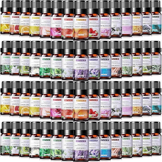 Nuanchu 26 Pcs Essential Oil Set for Humidifiers and Diffusers 10ml Fragrance Aromatherapy Oils Kits Fruity Candle Making Supplies for Soap Making Scents Summer Home Skin Care DIY Massage Laundry
