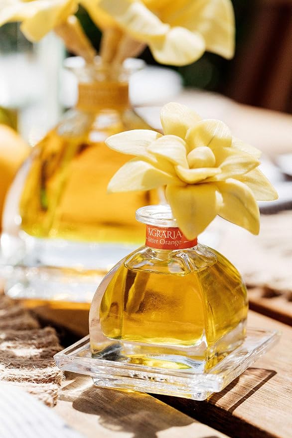 AGRARIA PetiteEssence Flower and Reed Diffuser Set, Hand Crafted Sola Flower Botanical Home Fragrance Gift Set