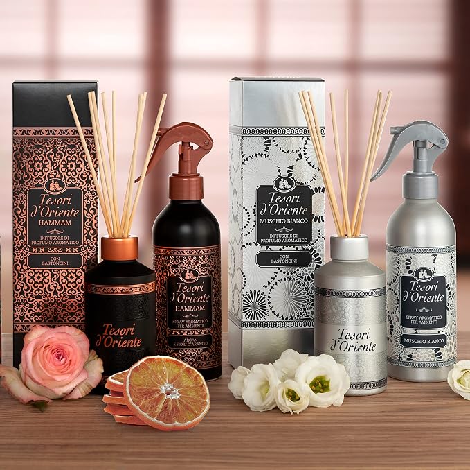 Tesori d'Oriente Muschio Bianco Diffusore Aromatico con bastoncini, 200 ml'
