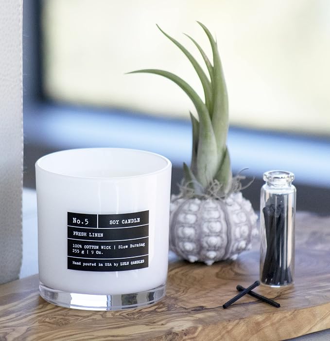 Lulu Candles | Ocean Mist & Sea Salt | Luxury Scented Soy Jar Candle | Hand Poured in The USA | Highly Scented & Long Lasting- 9 Oz.