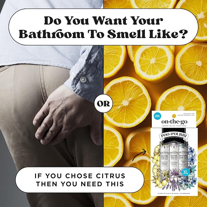 Poo-Pourri Before-You-Go Toilet Spray, Travel Essentials, .34 Fl Oz, In A Pinch Variety 3 Pack, Each Up to 20 Uses, On-The-Go Bathroom Odor Deodorizer with Essential Oils, TSA Approved Size, 3 Scents