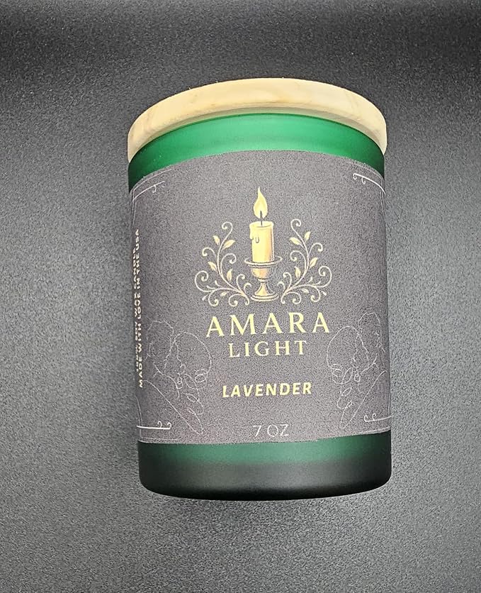 Amara Light Candle, Scented Candles, 7OZ Lavender Eucalyptus Candles Stress Relief and Relax for Home & Bedroom Gift for Women Birthday Christmas, Soy Wax Candle