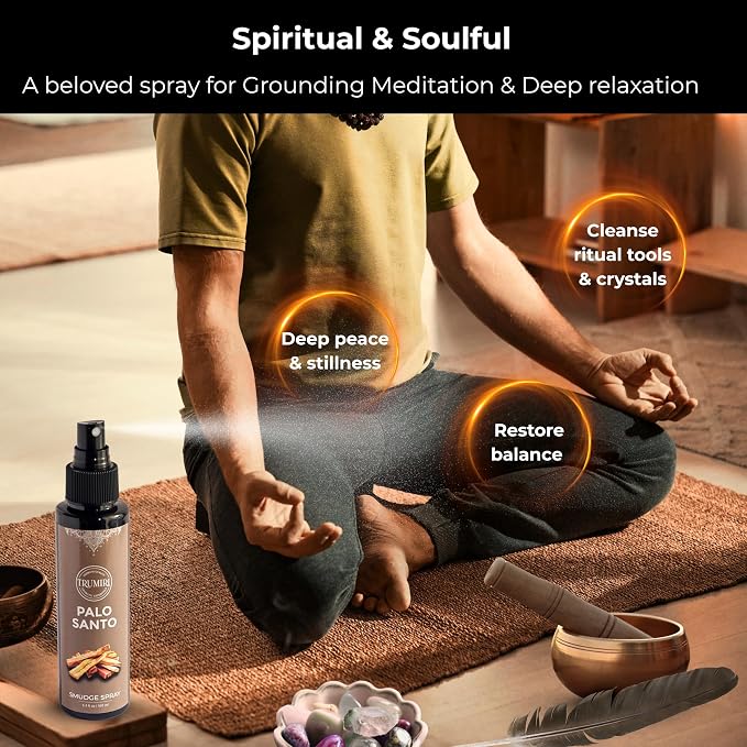 Palo Santo Spray For Negative Energy Cleansing Of Home - Non Toxic Natural Room Spray Made With Palo Santo Essential Oil - Safe Body Mist For Smudge Kit