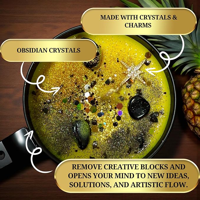 Creativity Intention Candle – Coconut Wax Ritual for Inspiration, Motivation & Creative Flow | Ideal for Artists, Writers & Makers | Wiccan Hoodoo Pagan (Medium 8oz)