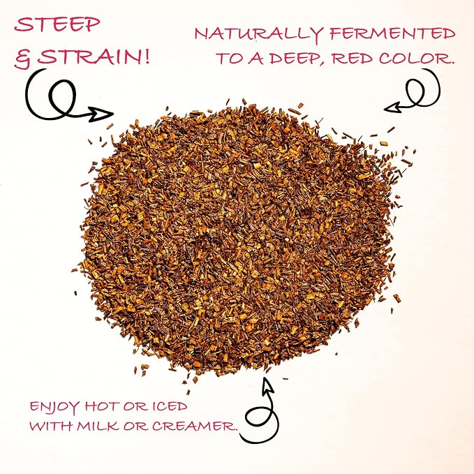Worldwide Botanicals Organic Red Rooibos Tea – 1lb - 100% South African Aspalathus linearis – Loose Leaf, Cut and Sifted - Resealable Bag for Freshness, 1 Pound Bag