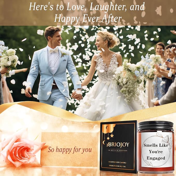 You're Engaged Candles for Women, Bride to be, Bachelorette - Gift for Newly Engaged Couples Fiance- Bridal Shower Gift for Her Sister Daughter Friends - Relaxing Lavender Vanilla Soy Candle