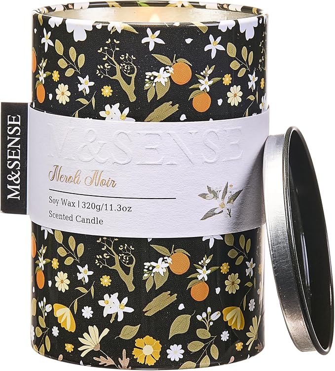 M&SENSE Spring Candle, Neroli Noir, 11.3 oz | Non-Toxin Soy Wax, Floral Scented, Up to 70 Hours Burning, Gift for Her