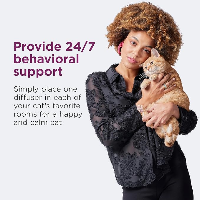 Comfort Zone Multi Cat Calming Diffuser Refill–Pheromone Refills Help Reduce Anxiety, Stress, Scratching, Urine Marking, Multi-Cat Aggression,(30-Day Refills, 1 Year Supply)(Pack of 12)