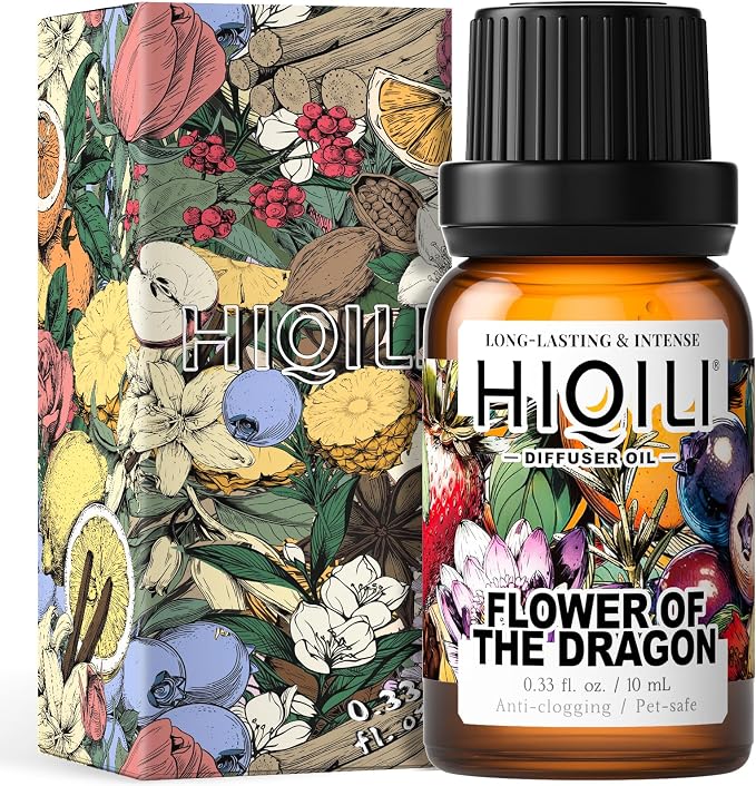 HIQILI Flower of The Dragon Diffuser Oil, Long-Lasting Refill for Humidifiers & Reed Diffusers, Hotel-Grade Scent, Suitable for Home Use - 0.34 Fl Oz
