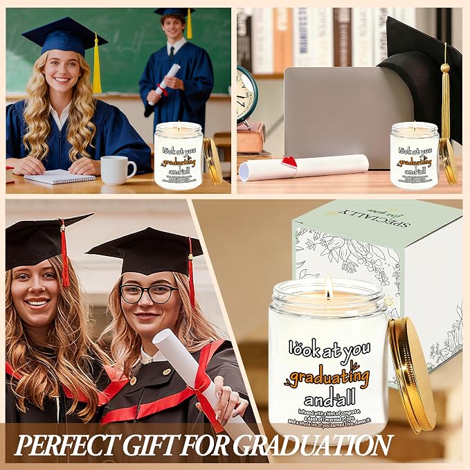 2026 Graduation Gifts for Her Him, Congratulations Grad Decoration for Women Men, Graduate Presents for Masters Degree College High School PHD Nurse, 7oz Funny Lavender Scented Candle, Style-G