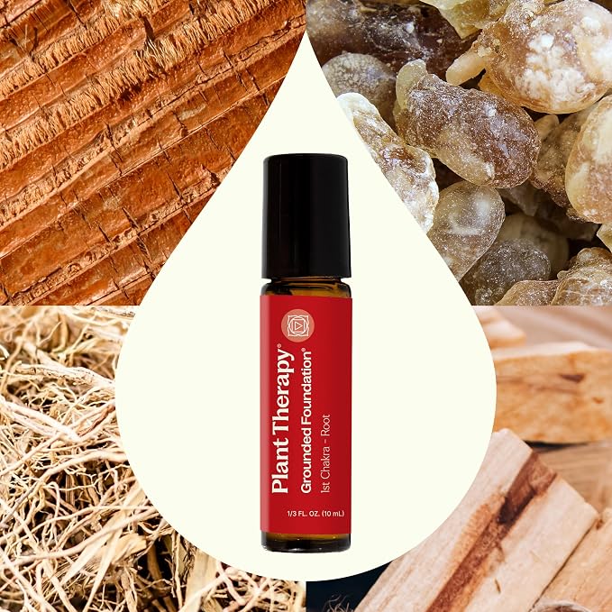 Plant Therapy Chakra 1 Grounded Foundation (Root Chakra) Essential Oil Blend Pre-Diluted Roll-On 10 mL (1/3 oz) 100% Pure, Ready to Use