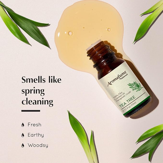AROMAFUME Tea Tree Essential Oil - 100% Natural, Therapeutic Grade Essential Oils - Pure, Aromatherapy Oil for Home Diffusers - Gifts for Her 10ml