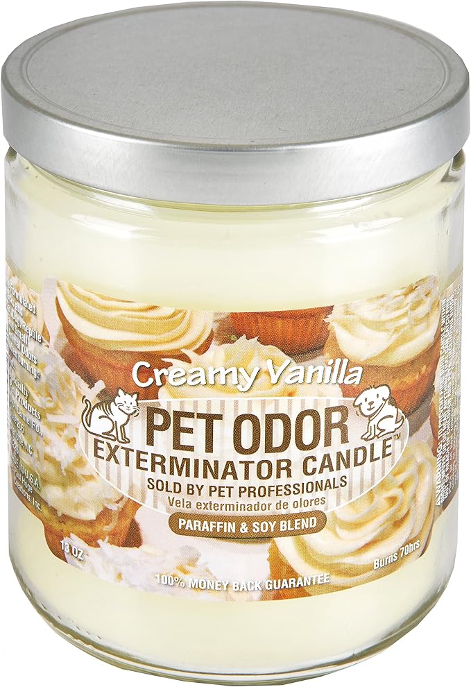 Odor Exterminator Candle, Creamy Vanilla, 13 Ounce Jar (Pack of 2)