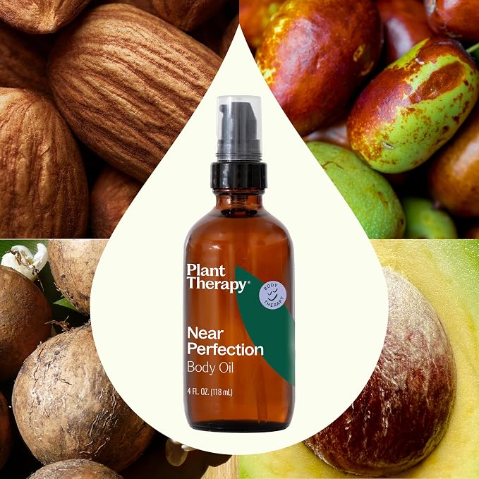 Plant Therapy Near Perfection Carrier Oil Blend 4 oz – Unscented Face & Body Oil for Scars, Stretch Marks & Dry Skin, Carrier Oil for Essential Oils