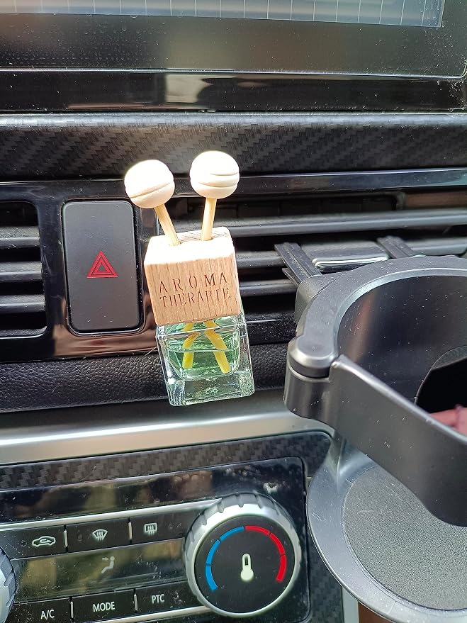 4Packs 8ml Empty Car Air Freshener Vent Clip, Clear Glass Essential Oil Diffuser Vent Outlet Auto Perfume Aromatherapy Bottle Vials Fragrance Ornament Decor