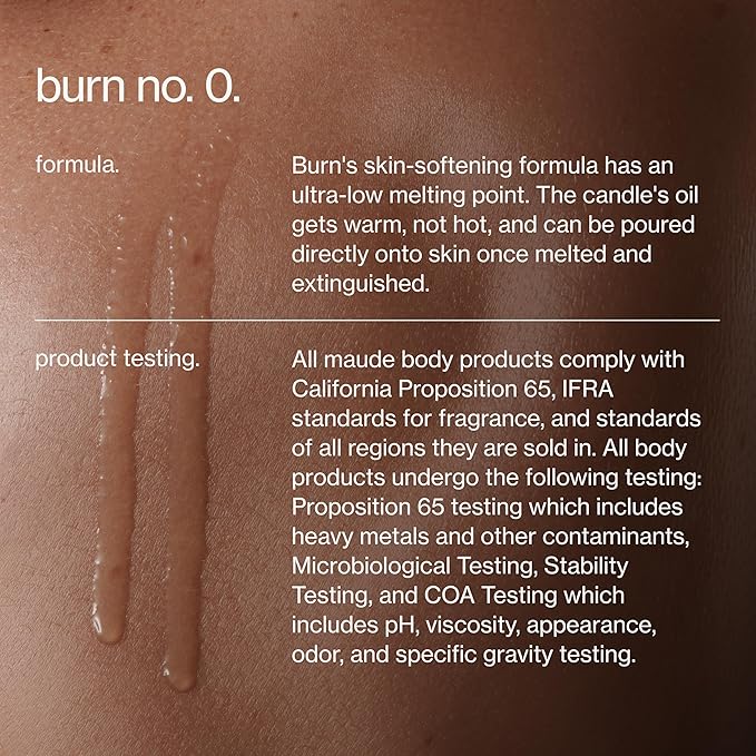 Maude Burn, Fragrance Free (No. 0) - Unscented Hydrating + Skin-Softening Soybean + Jojoba Oil Massage Candle - Fragrance-Free, Soothing Warm Massage Oil Candle - Relaxing Self Care Gifts (4 oz)