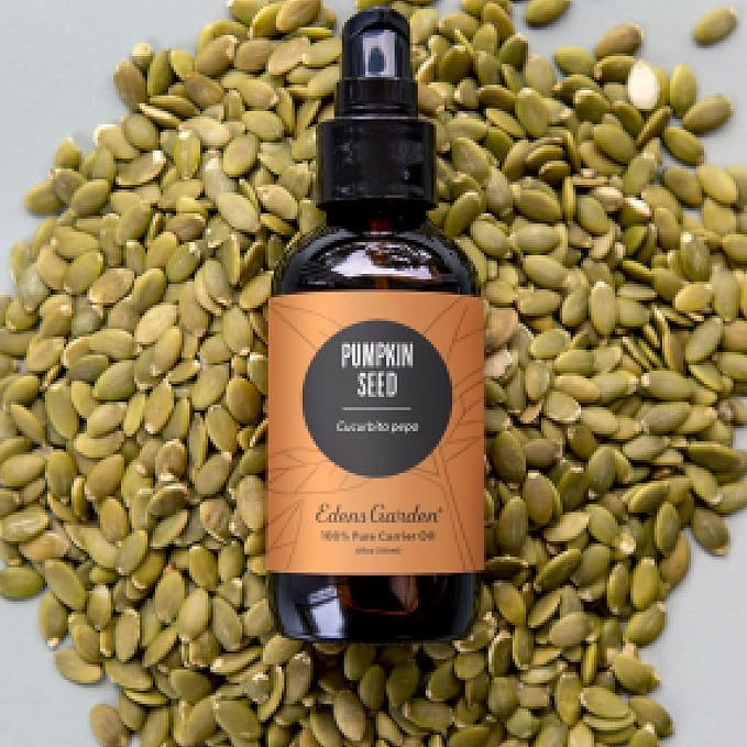 Edens Garden Pumpkin Seed Carrier Oil- 100% Pure Premium Cold Pressed & Hexane Free, Natural Moisturizer for Face, Skin, Hair, Scalp & Nail Care, Diluting Essential Oils & Massage 118 ml (4 fl oz)