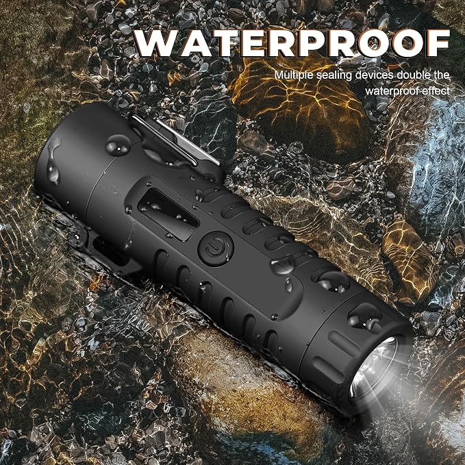 Lafagiet Electric Lighter, USB C Rechargeable, with LED Battery Display, Flashlight, 360° Flexible extendable Arc Lighters for Candle, Camping, Outdoor Adventure