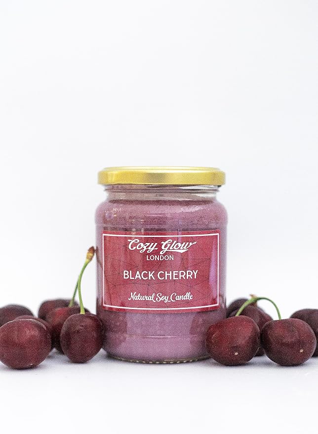 Cozy Glow Black Cherry Large Soy Candle