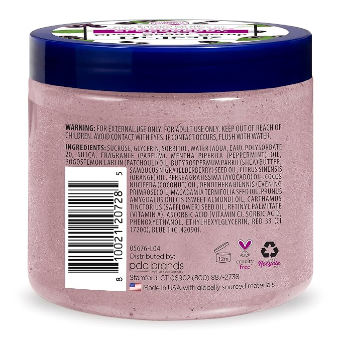 Dr Teal's Shea Sugar Body Scrub, Black Elderberry with Essential Oils, 19 oz (Pack of 3)