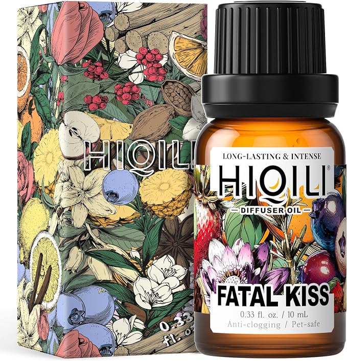 HIQILI Fatal Kiss Diffuser Oil, Essential Oil Blends, Fast Diffusion for Large Spaces, Pet - Safe, Suitable for Home and Other Scenarios - 0.34 Fl Oz