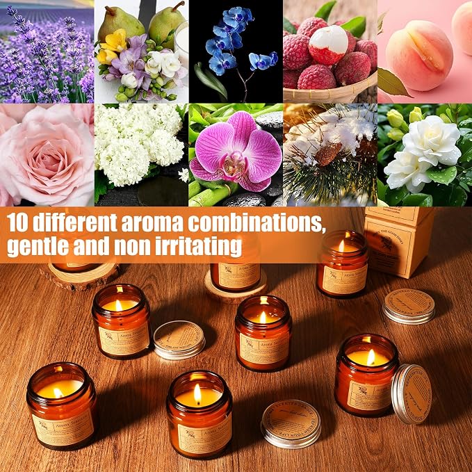 Threlaco 100 Pack Scented Candles Gift Set, Aromatherapy Jar Candle Bulk for Home Scented, Natural Smokeless Soy Wax in 10 Scents, Small Aromatherapy Gifts for Women Men, Party Favor, Yoga, Spa Decor