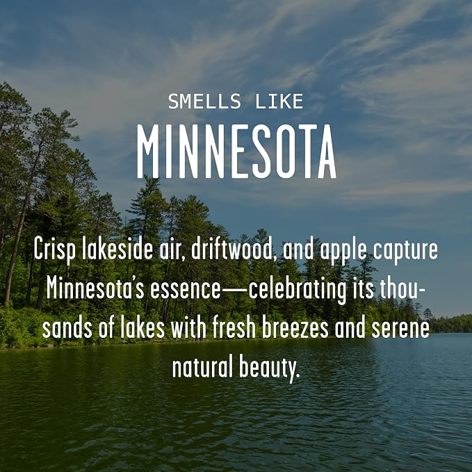 Minnesota Gifts, Minnesota Decor for Home - 'There's No Place Like Minnesota Candle, w/Crisp Lakeside Air & Forest I Minnesota Souvenirs I Minnesota State Gifts I 9oz Jar, 50Hr Burn, USA Made