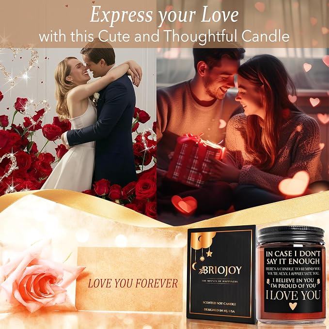 Anniversary Wedding Engagement Scented Soy Candles- Gift for Him Her Girlfriend Boyfriend - Birthday Gifts for Women Men - Mothers Day Love You Gift for Wife - Romantic Valentines for Husband