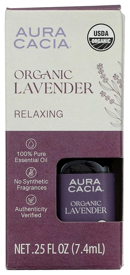 Aura Cacia, Organic Essential Oil Lavender, 0.25 Fl Oz