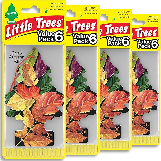 LITTLE TREES Car Air Freshener | Hanging Tree Provides Long Lasting Scent for Auto and Home | Crisp Autumn Air, 24 Air Fresheners