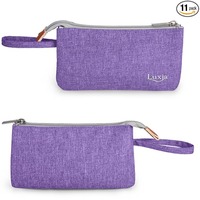 LUXJA Essential Oil Carrying Bag - Holds 9 Bottles (5ml-15ml, Also Fits for Roller Bottles), Portable Organizer for Essential Oil and Small Accessories, Purple
