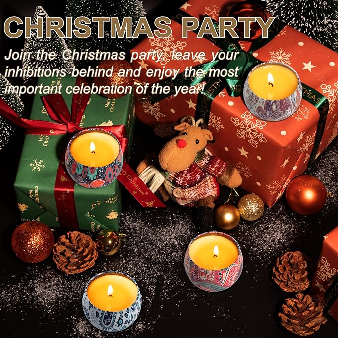Scented Candles Gifts for Women - Soy Wax Natural Candle Set Aromatherapy Outdoor Indoor Small Aroma Candle Gift 4 PCS 4.4 Oz for Mothers Day Birthday Valentines Christmas Home Spa Bath Yoga