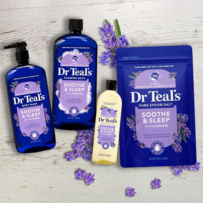 Dr Teal's Epsom Salt Soaking Solution, Soothe & Sleep, Lavender, 3lbs