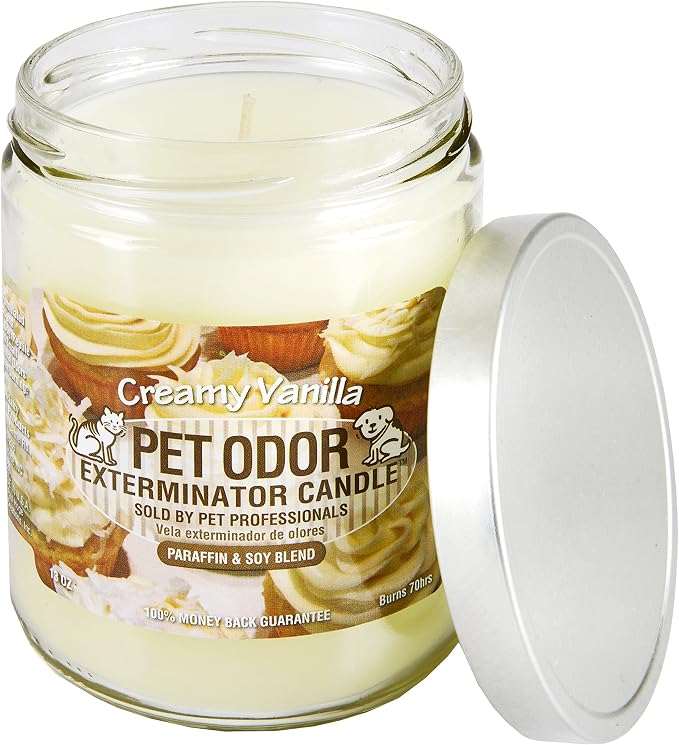 Odor Exterminator Candle, Creamy Vanilla, 13 Ounce Jar (Pack of 2)