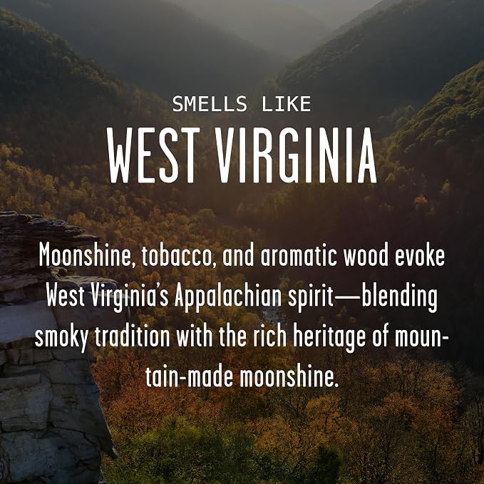 West Virginia Gifts, West Virginia Decor for Home - 'There's No Place Like West Virginia Candle, w/Tobacco, Vanilla & Bourbon I West Virginia Souvenirs State Gifts I 9oz Jar, 50Hr Burn, USA Made